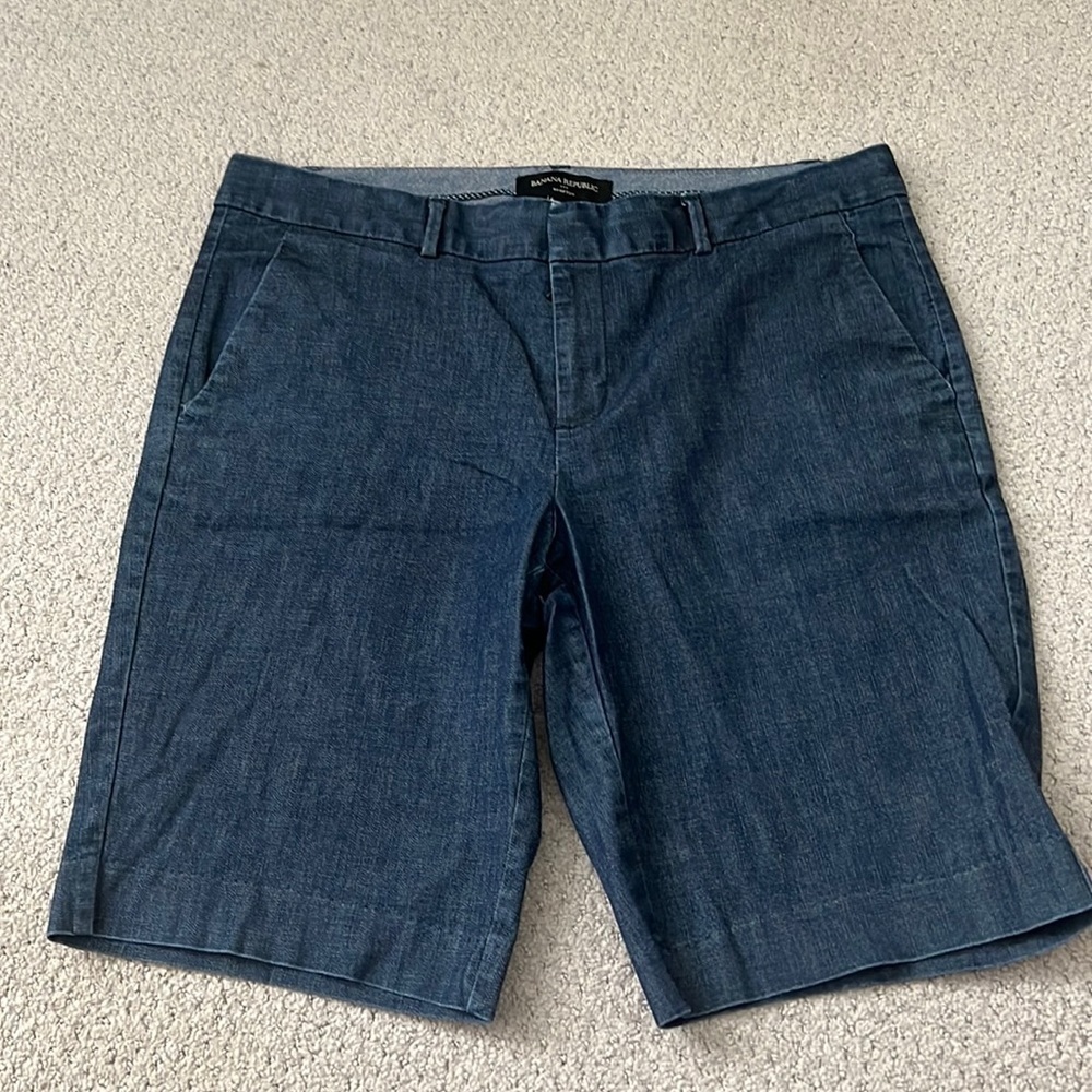 Banana Republic Hampton‎ fit denim shorts flat front Sz 6